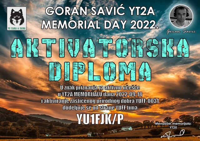 YT2A Goran Savic Memorijal